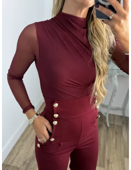 Body de tull burdeos