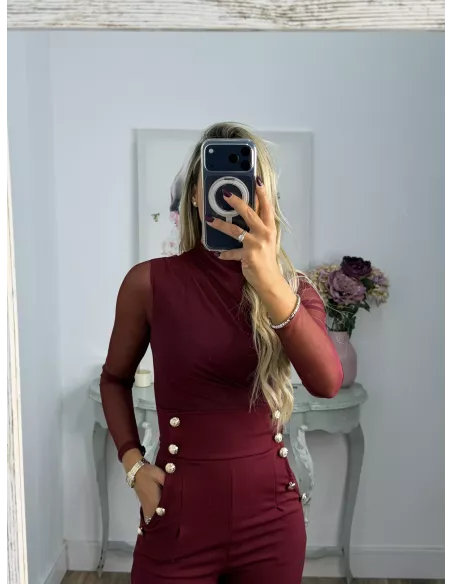 Body de tull burdeos