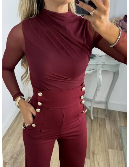 Body de tull burdeos