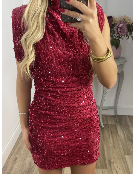 Vestido Claudia de lentejuelas rojo