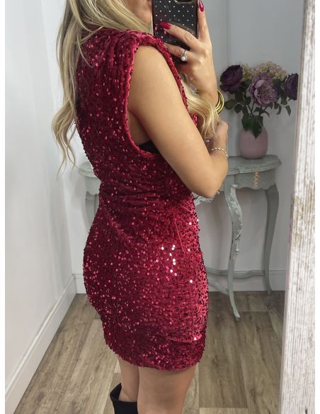 Vestido Claudia de lentejuelas rojo
