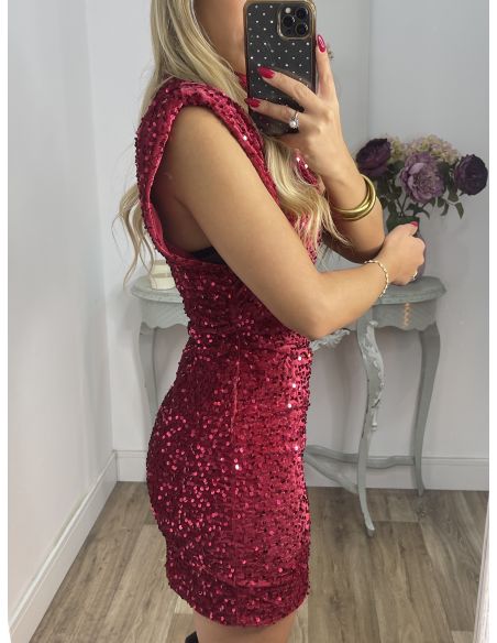 Vestido Claudia de lentejuelas rojo