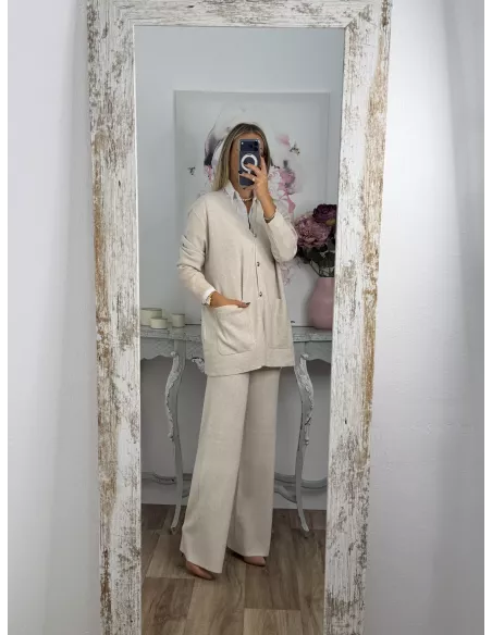 Conjunto tres piezas beige