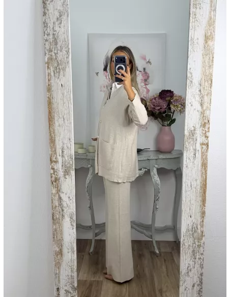 Conjunto tres piezas beige