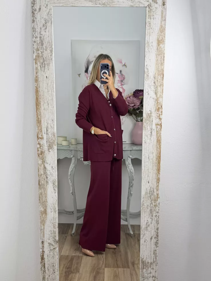 Conjunto tres piezas burdeos