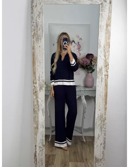 Conjunto Franja azul marino