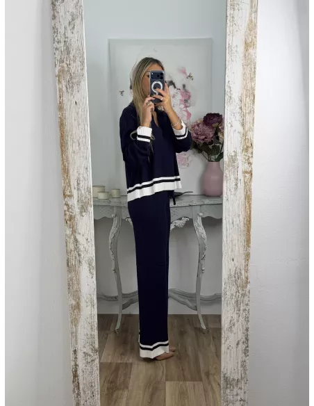 Conjunto Franja azul marino