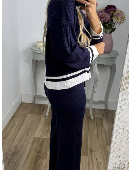 Conjunto Franja azul marino