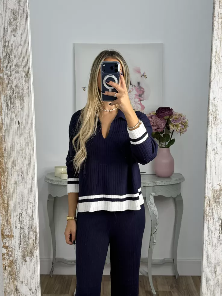 Conjunto Franja azul marino