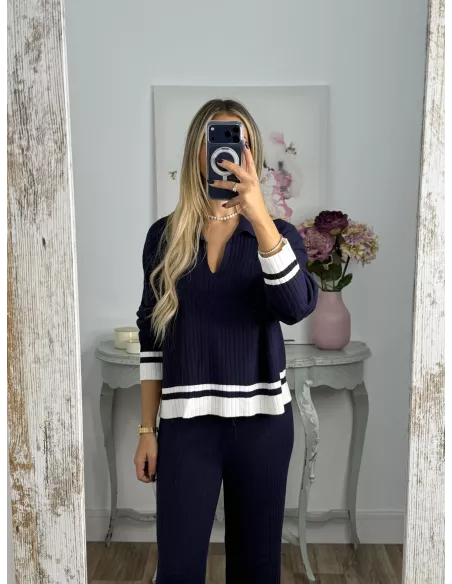 Conjunto Franja azul marino