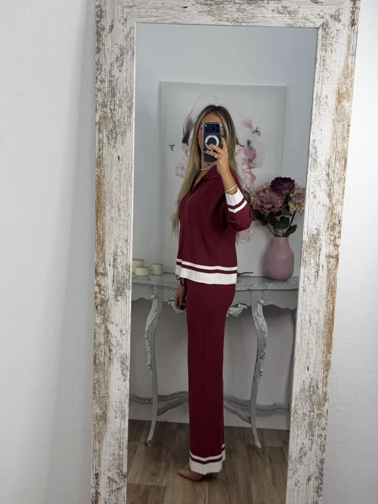 Conjunto Franja burdeos