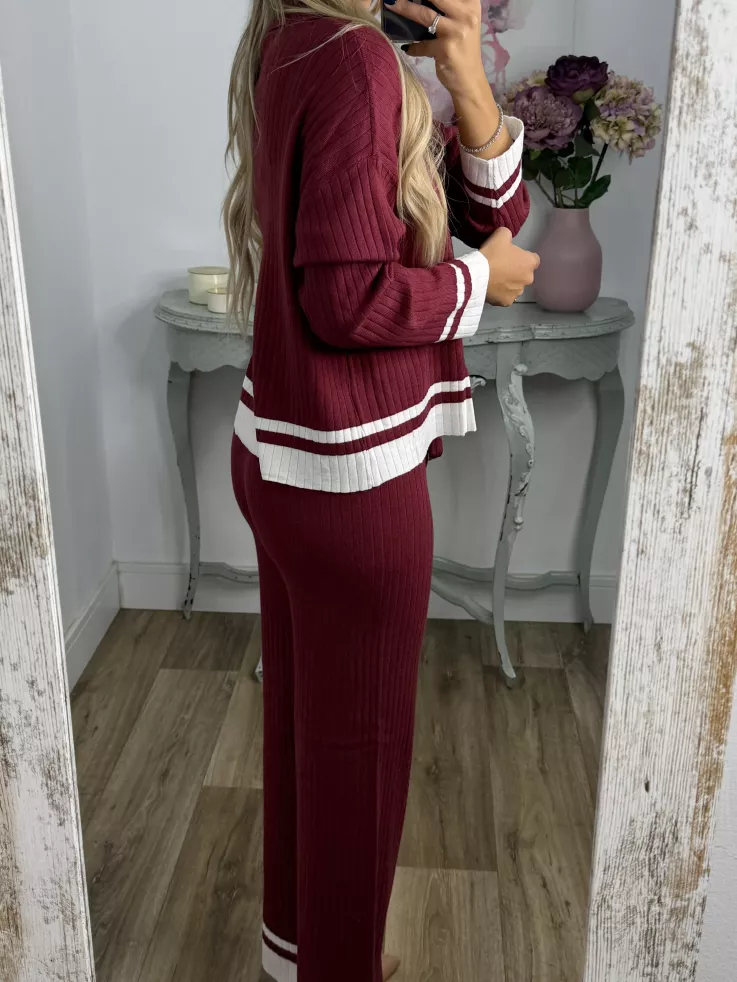 Conjunto Franja burdeos