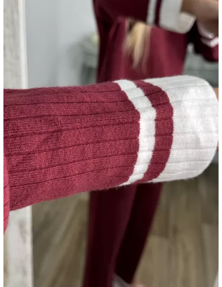 Conjunto Franja burdeos