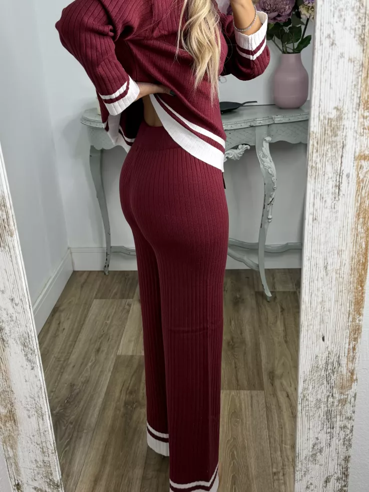 Conjunto Franja burdeos