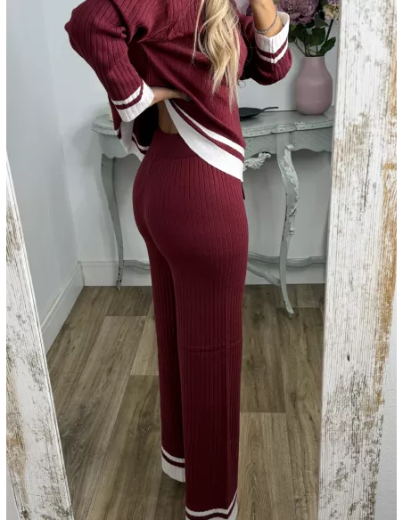 Conjunto Franja burdeos