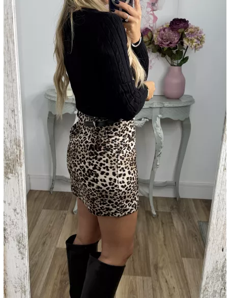 Jersey trenzado cuello a la caja negro