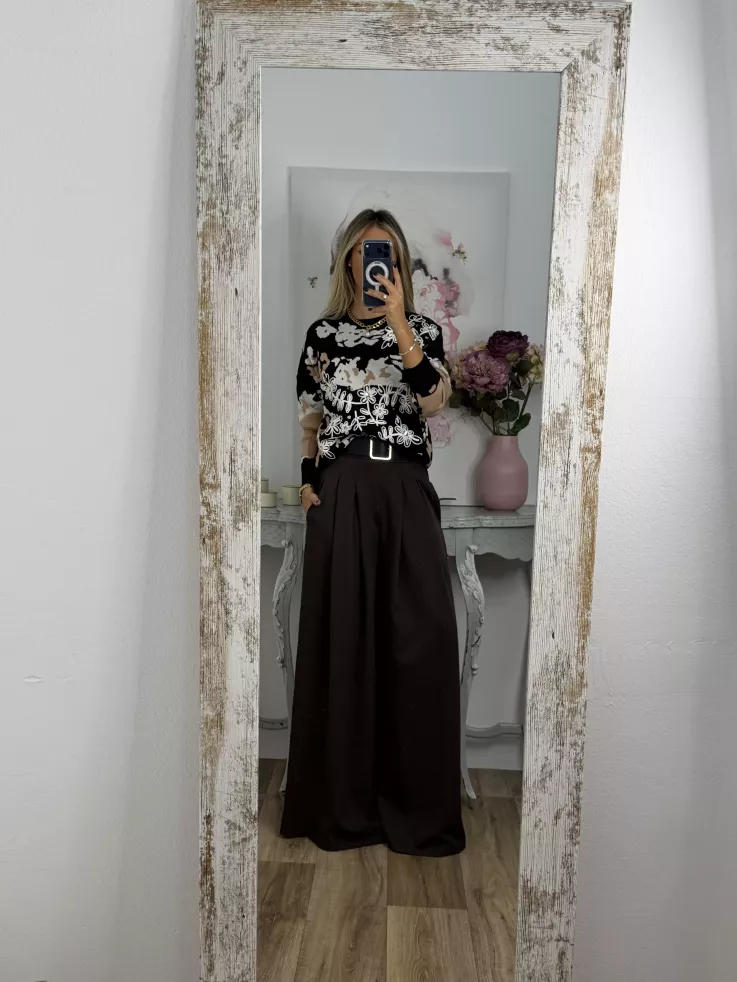 Jersey Dolce tono camel y negro