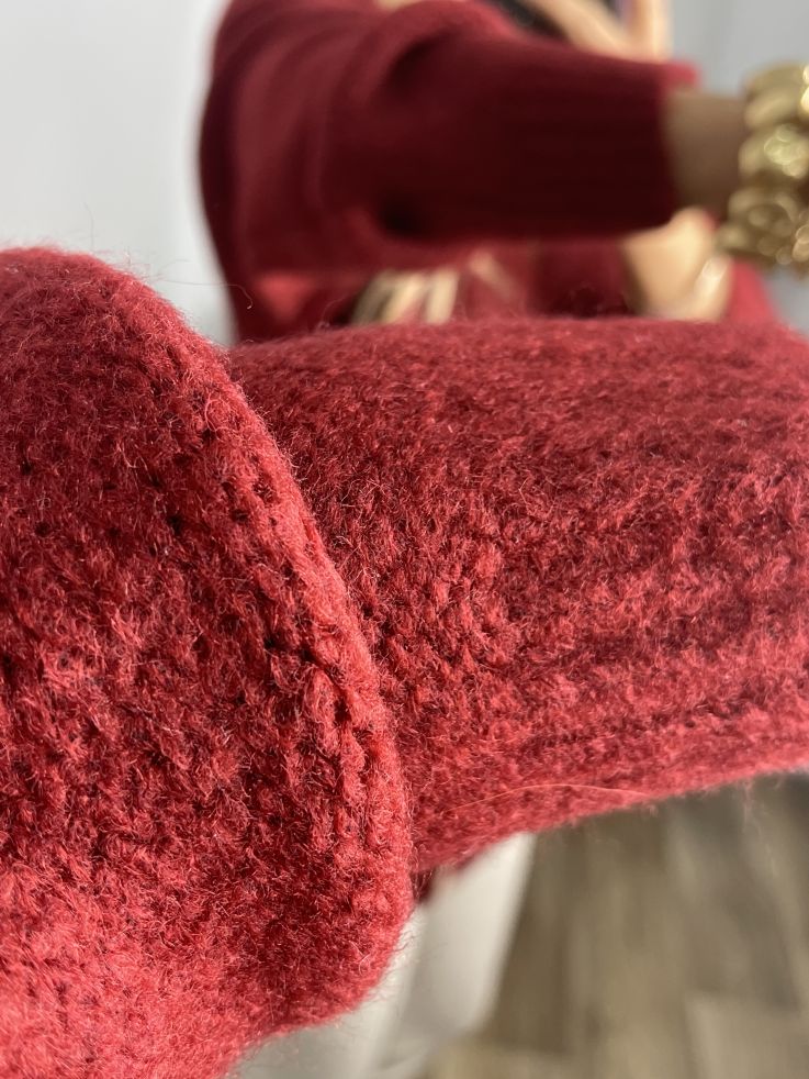 Cardigan Karen de punto burdeos