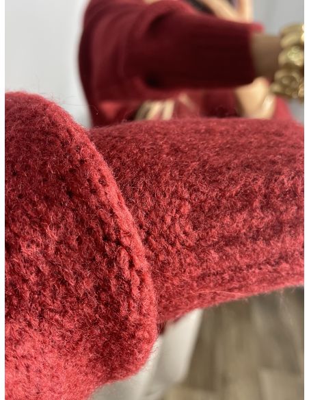 Cardigan Karen de punto burdeos