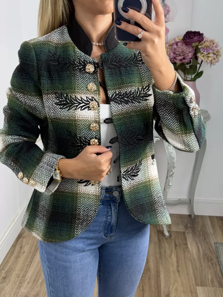 Chaqueta Dénia cuadros verde