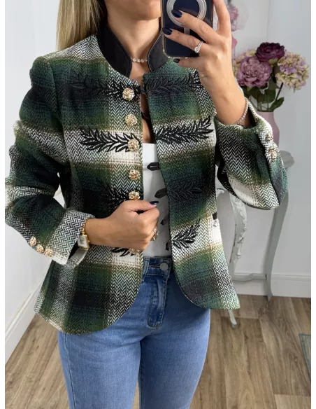 Chaqueta Dénia cuadros verde