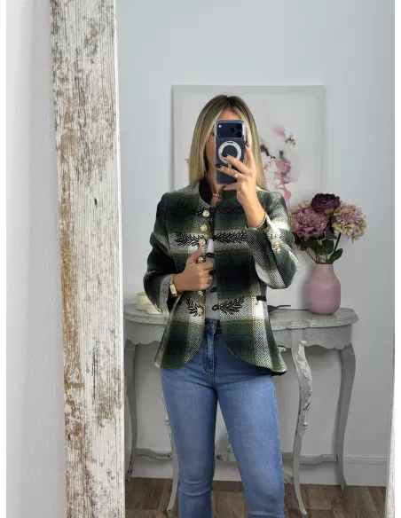 Chaqueta Dénia cuadros verde