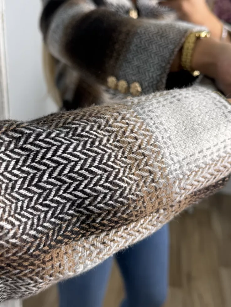 Chaqueta Dénia cuadros marrón