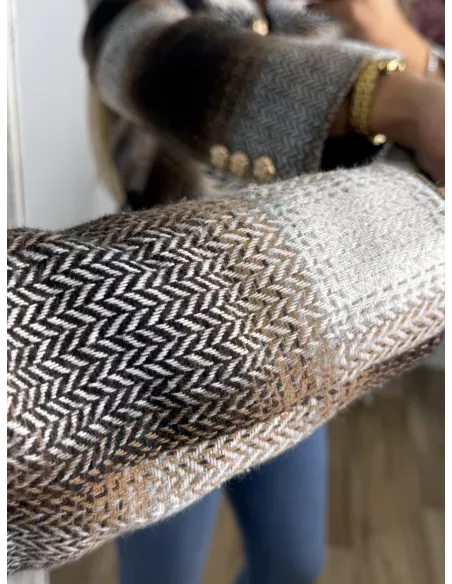 Chaqueta Dénia cuadros marrón