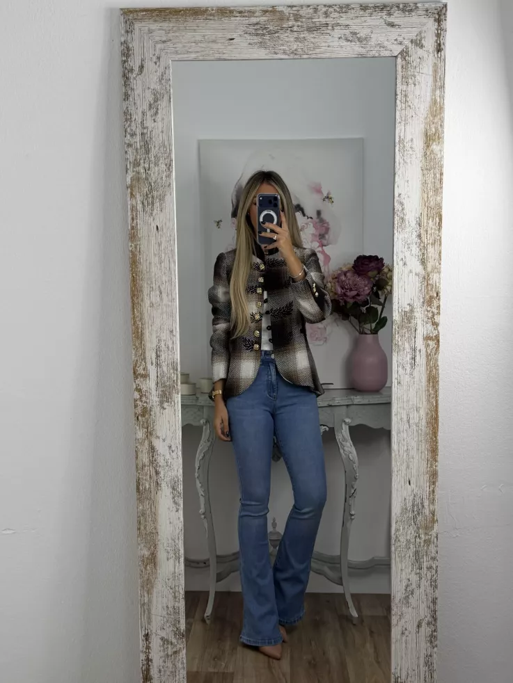 Chaqueta Dénia cuadros marrón