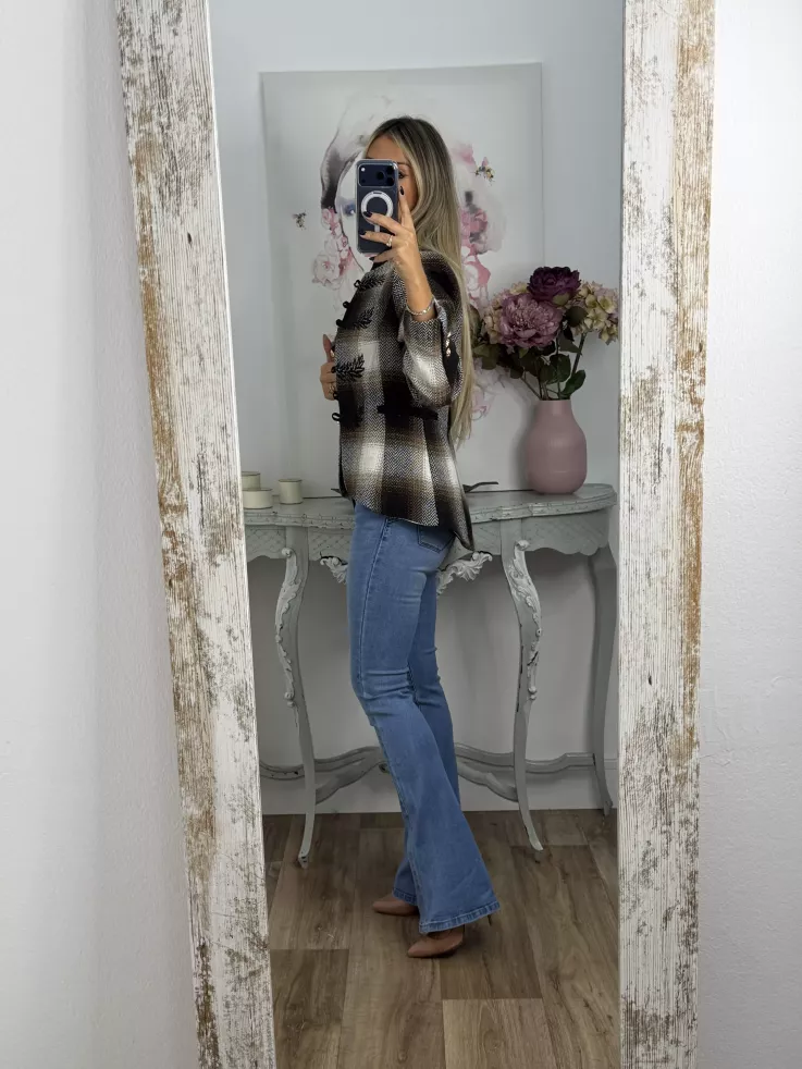 Chaqueta Dénia cuadros marrón