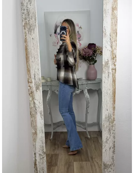 Chaqueta Dénia cuadros marrón