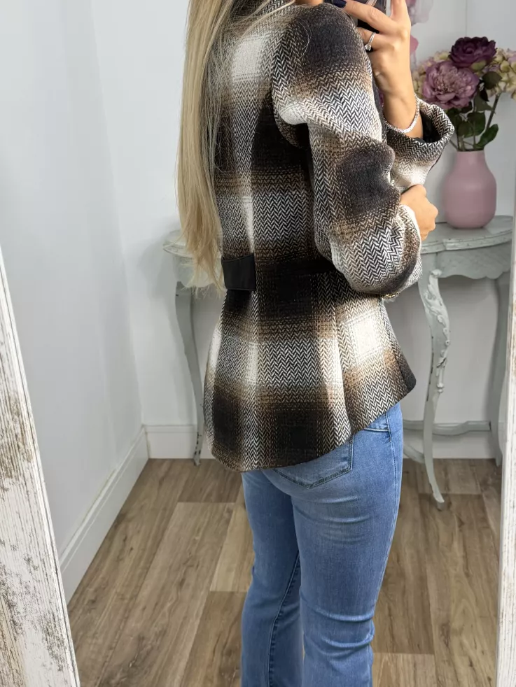 Chaqueta Dénia cuadros marrón