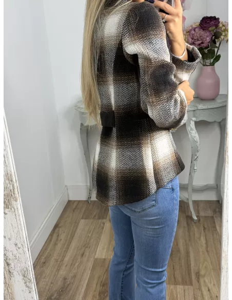 Chaqueta Dénia cuadros marrón