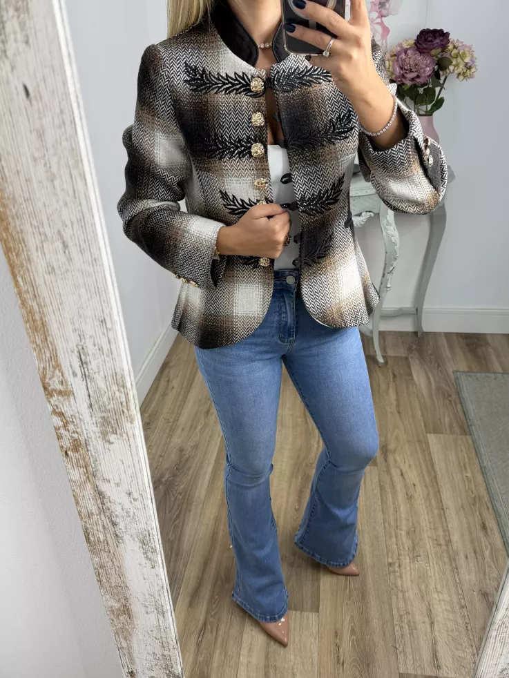 Chaqueta Dénia cuadros marrón