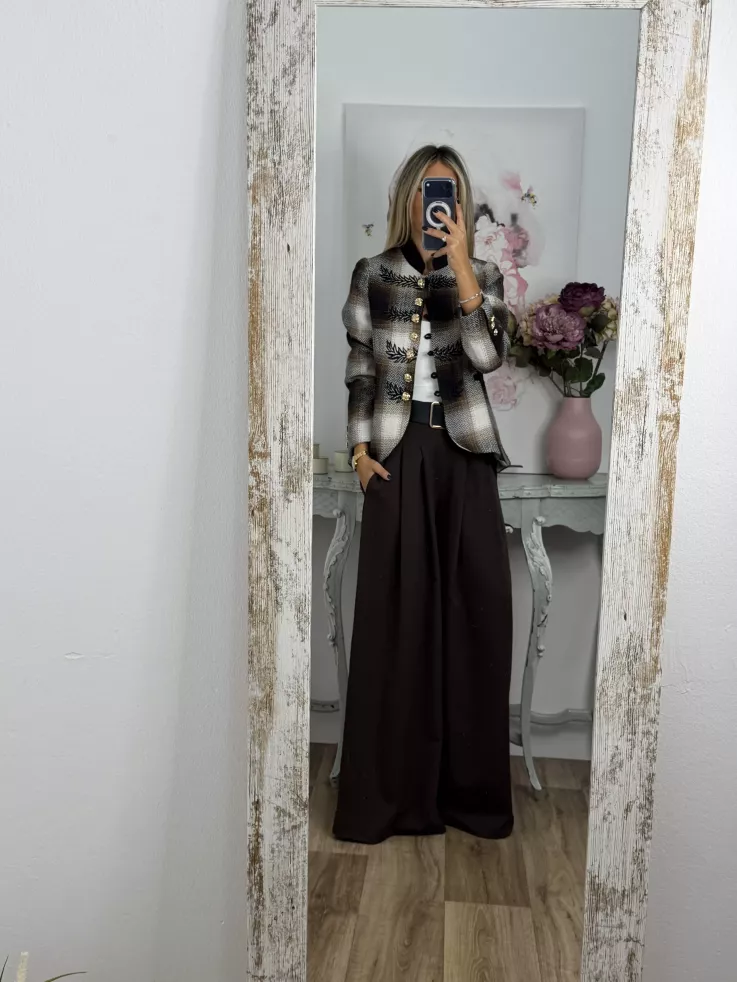 Chaqueta Dénia cuadros marrón