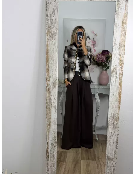 Chaqueta Dénia cuadros marrón