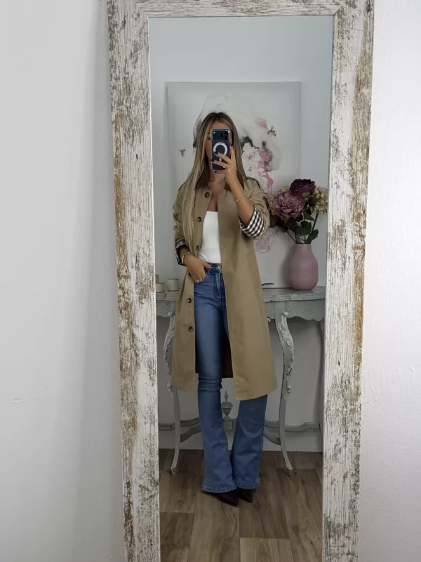 Gabardina Inglés larga camel