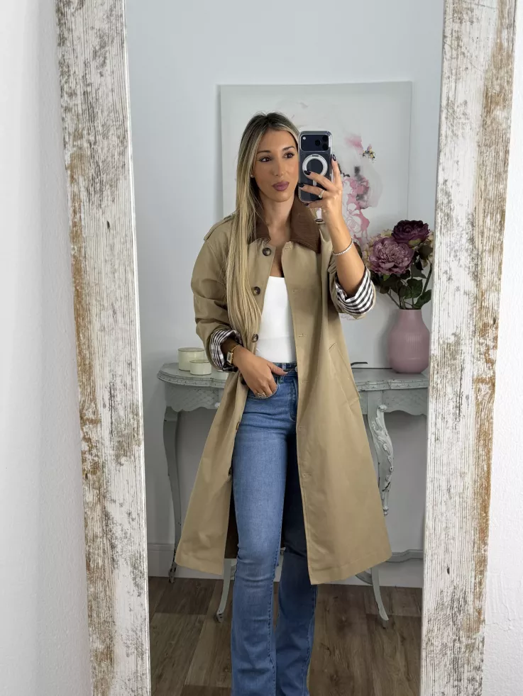 Gabardina Inglés larga camel