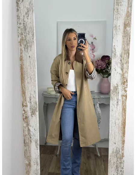 Gabardina Inglés larga camel