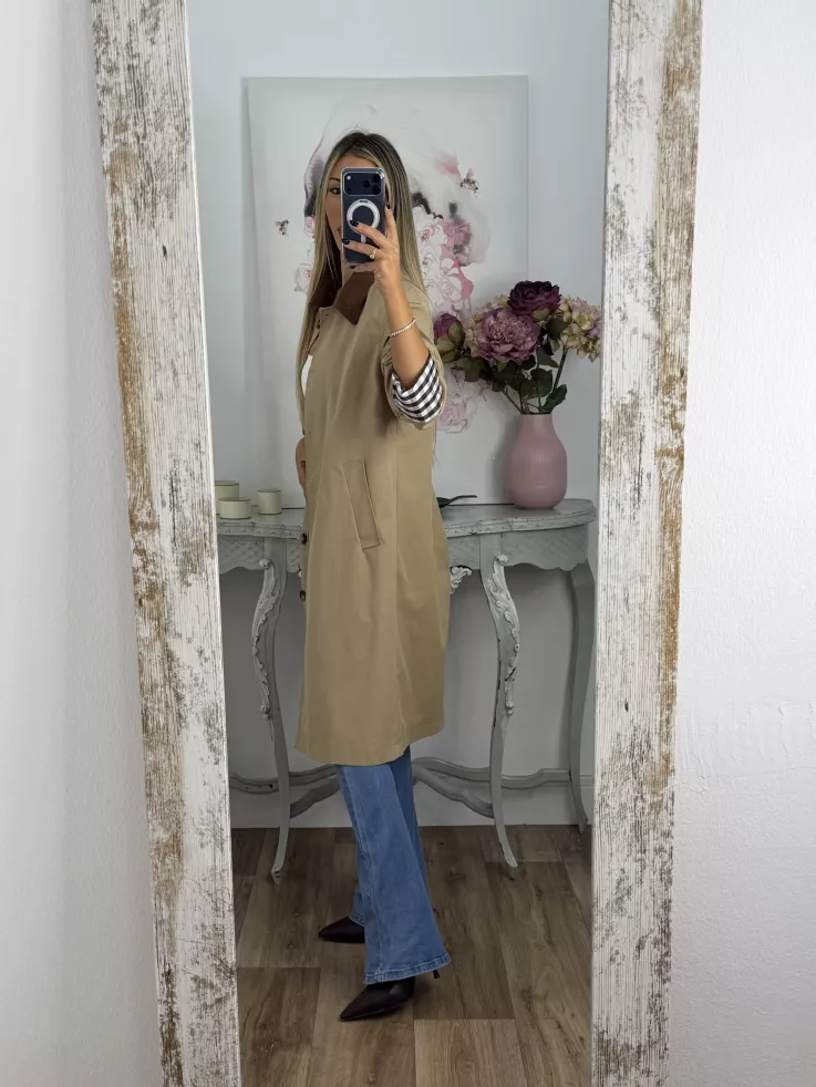 Gabardina Inglés larga camel