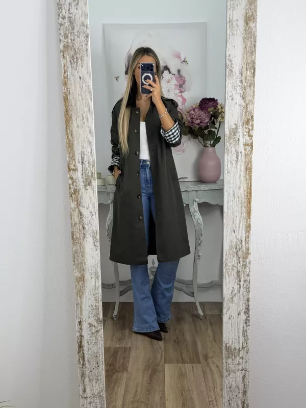 Gabardina Inglés larga verde