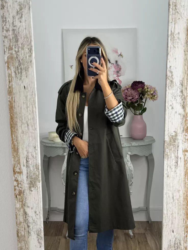 Gabardina Inglés larga verde