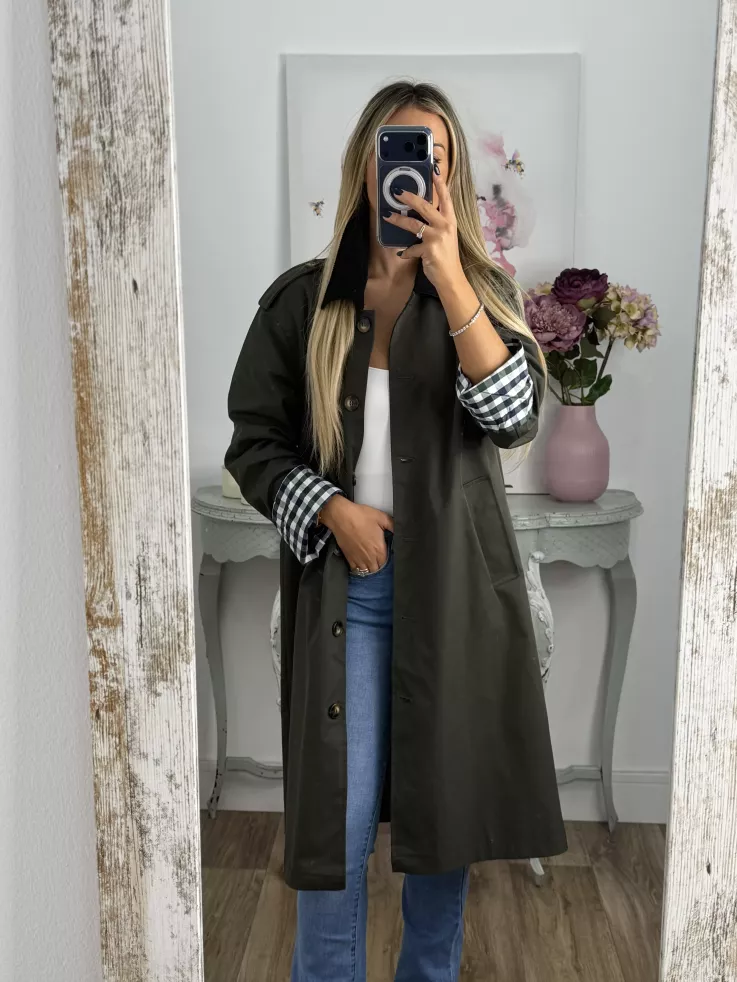 Gabardina Inglés larga verde