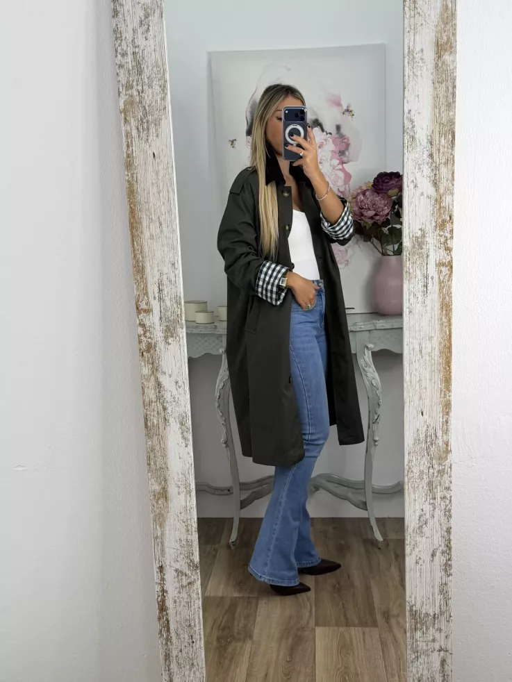 Gabardina Inglés larga verde