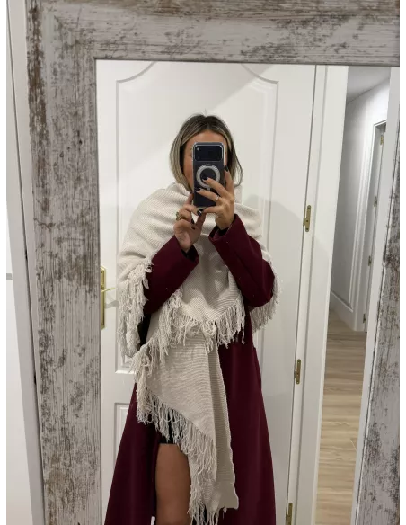 Chal punto flecos beige