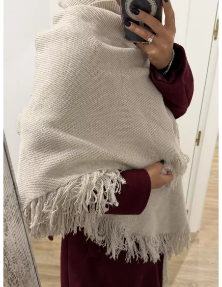 Chal punto flecos beige
