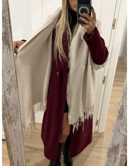 Chal punto flecos beige