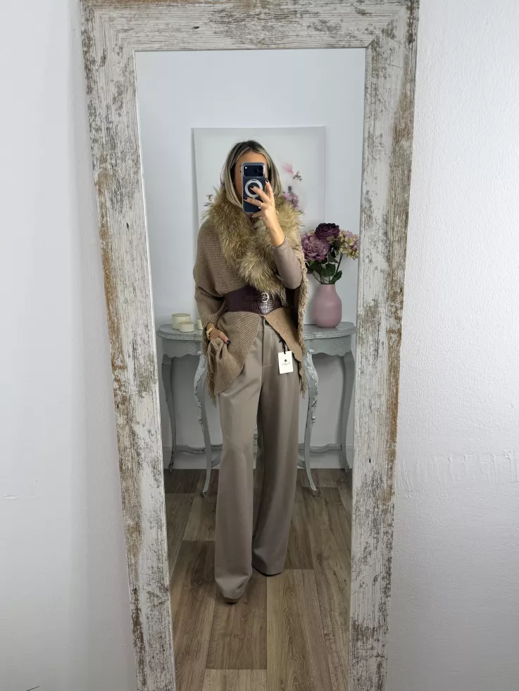 Chal punto flecos camel