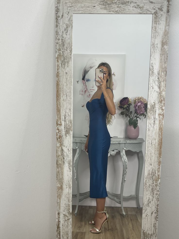 Vestido Antonella azul petróleo
