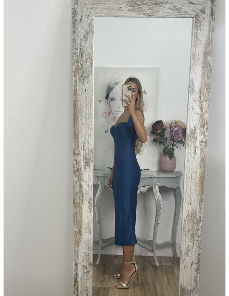 Vestido Antonella azul petróleo